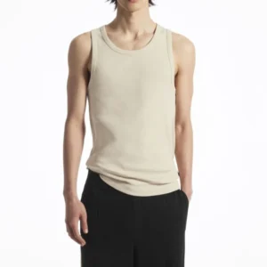 Men's cotton tank top - sleeveless, breathable, and ideal for workouts or casual wear.