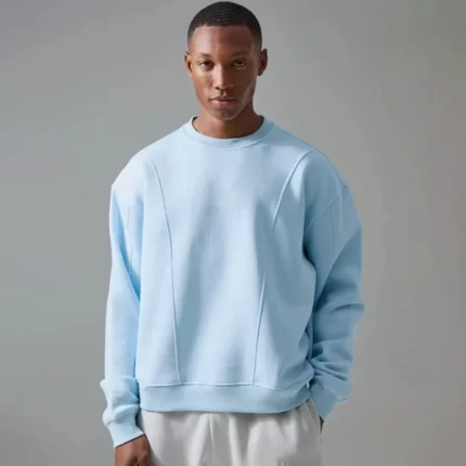 Premium Light Blue Crewneck Sweatshirt Mockup